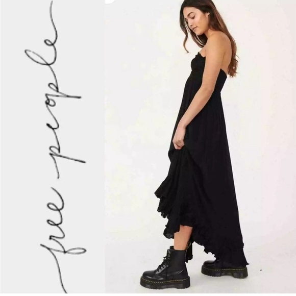 FREE PEOPLE ADELLA Corset Maxi Dress In black size small - Picture 3 of 11